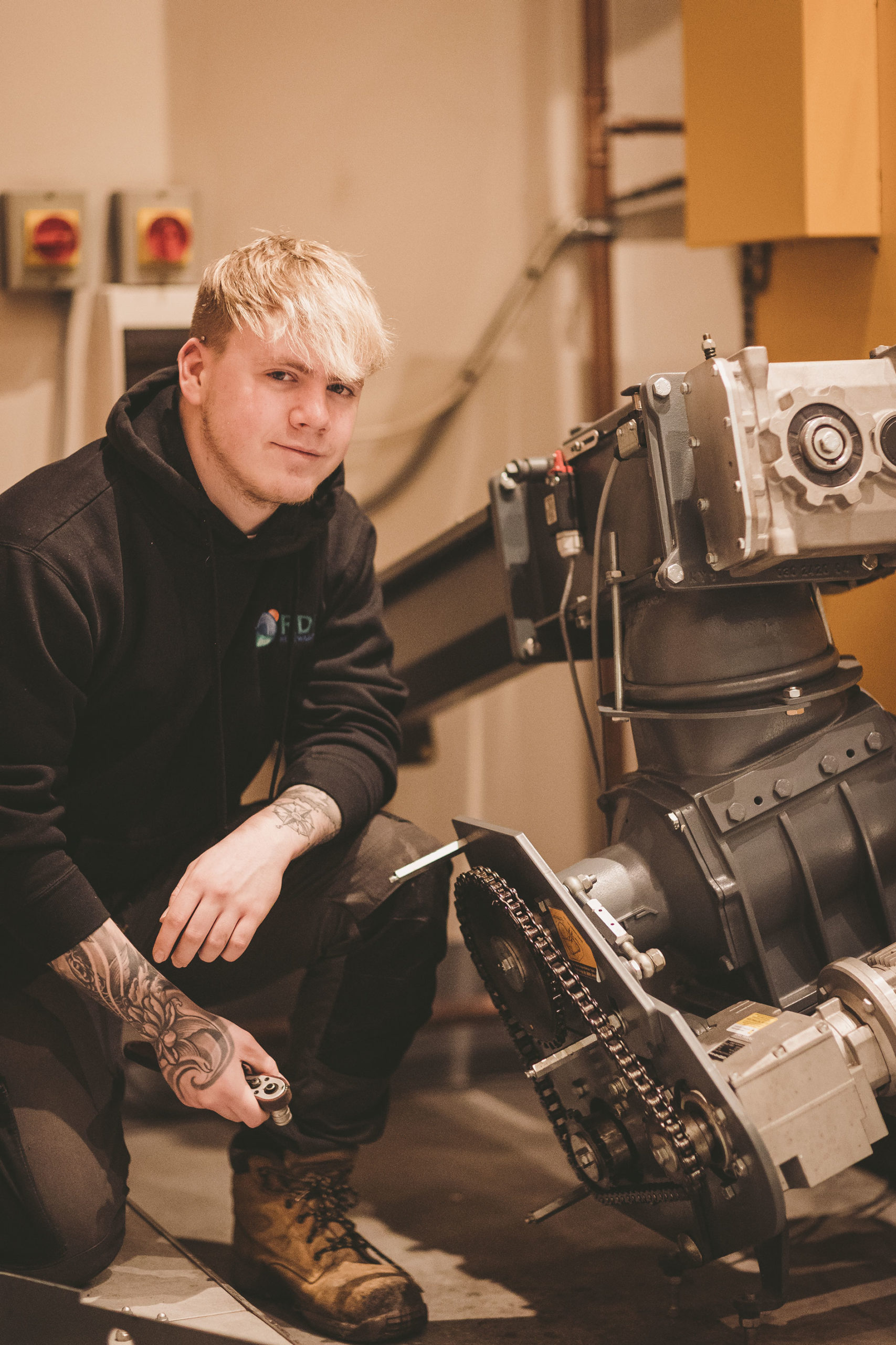 Dillan MacLeod, Apprentice Plumber and Heating Engineer, studying BPEC Engineering Services Modern Apprenticeship. Images by Colin Campbell Photography and Design