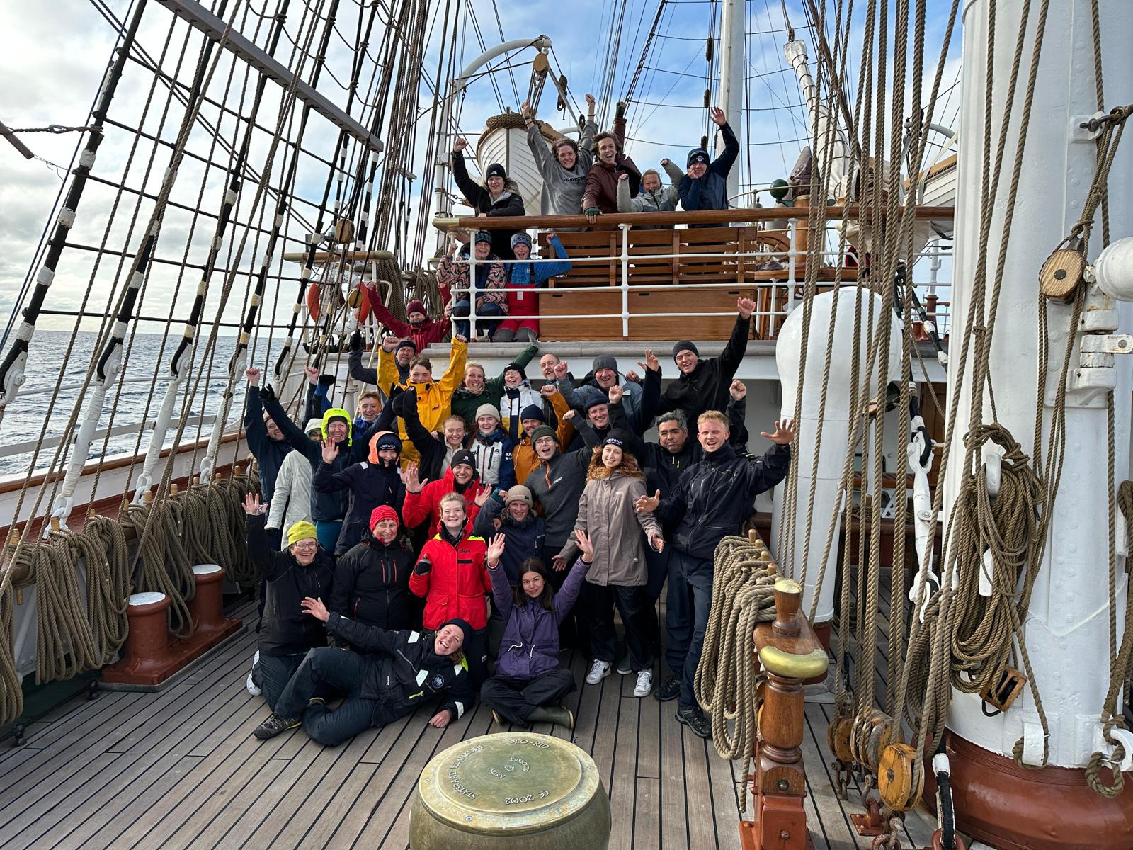 Sail Trainnees, part of the crew on the Statsraad Lehmkuhl part of the Tall Ships Races 2023
